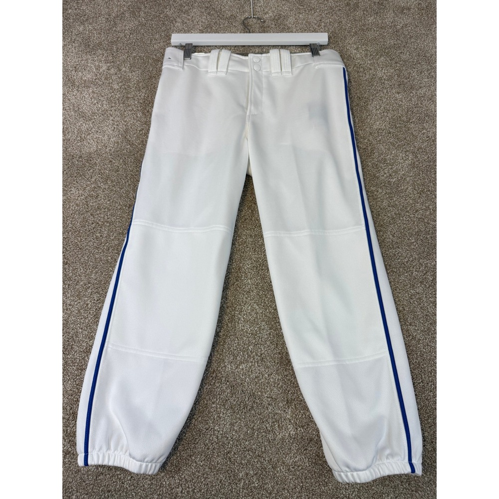Mizuno Performance Womens White Blue Stripe‎ Padded Softball Pants Medium